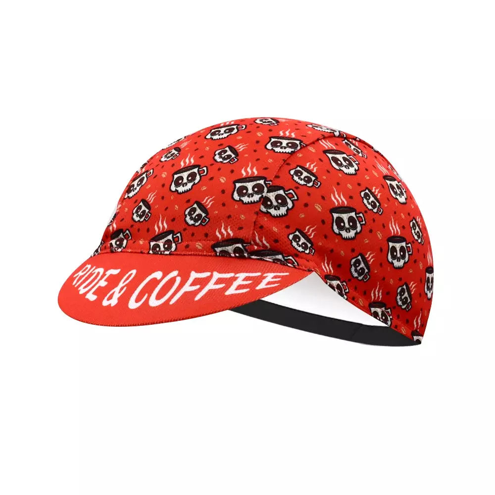 Ride And Coffee Classic Acrylic Cycling Cap Lightweight Breathable Style