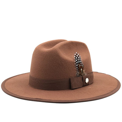 Rimini Feather Khaki Fedora Hat - Wool Fedora With Pheasant Feathers For Classic Style