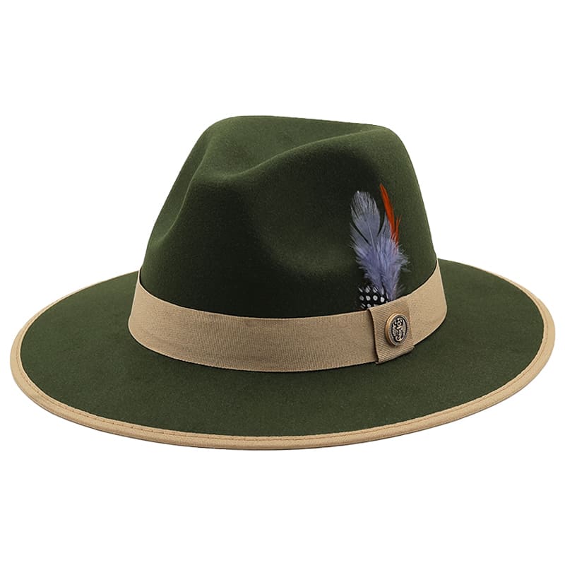 Royal Feather Fedora Hat - Feather Detail Cotton Fedora Versatile Smart Casual And Formal