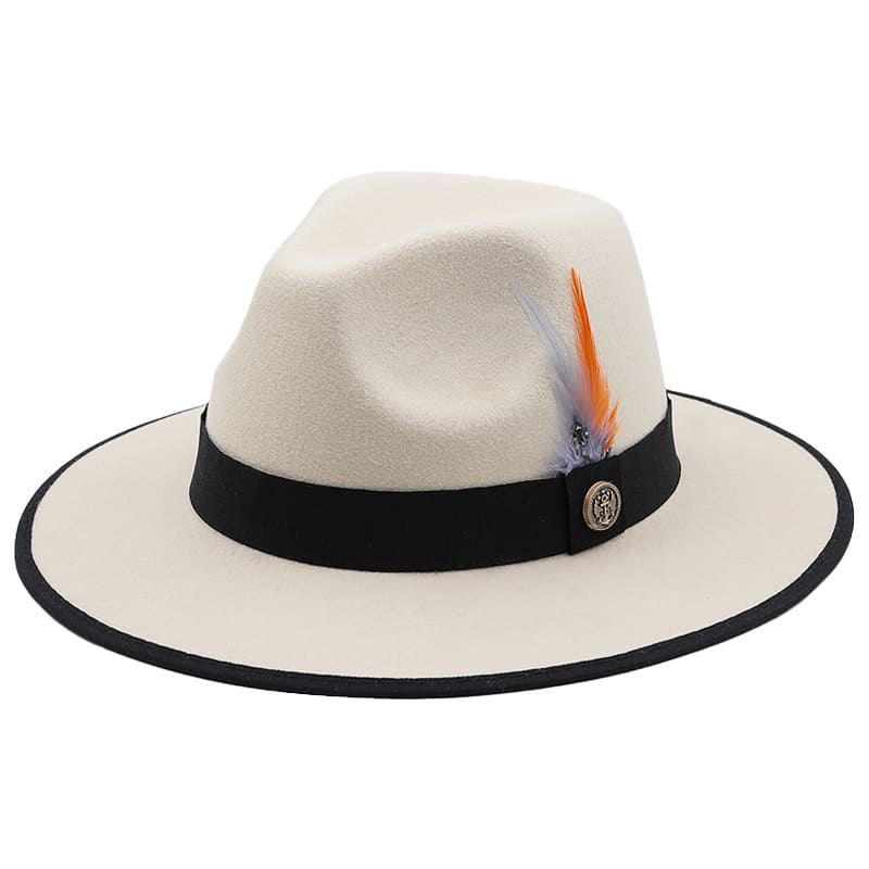 Royal Feather Fedora Hat - Feather Detail Cotton Fedora Versatile Smart Casual And Formal