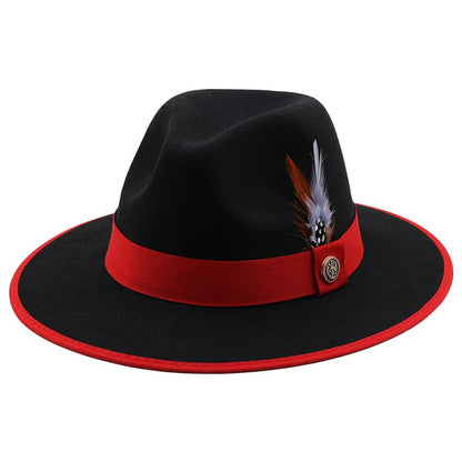 Royal Feather Fedora Hat - Feather Detail Cotton Fedora Versatile Smart Casual And Formal