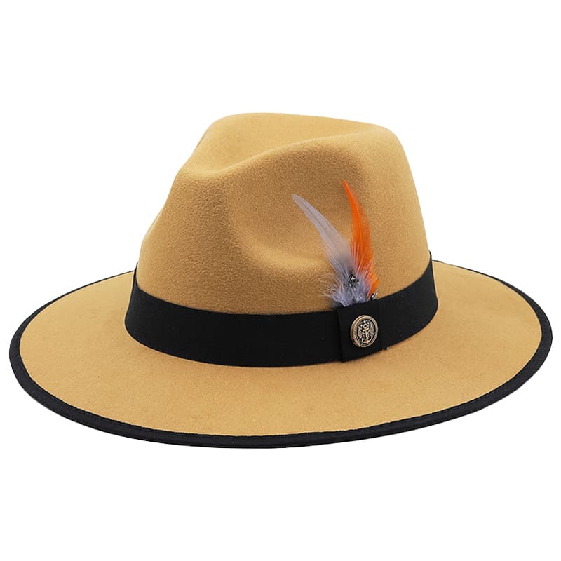 Royal Feather Fedora Hat - Feather Detail Cotton Fedora Versatile Smart Casual And Formal