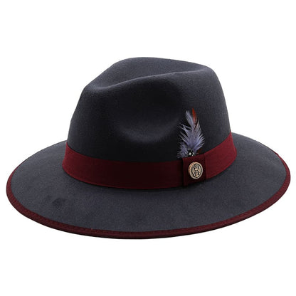 Royal Feather Fedora Hat - Feather Detail Cotton Fedora Versatile Smart Casual And Formal