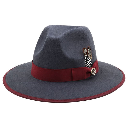 Royal Feather Fedora Hat - Feather Detail Cotton Fedora Versatile Smart Casual And Formal