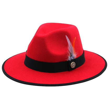 Royal Feather Fedora Hat - Feather Detail Cotton Fedora Versatile Smart Casual And Formal