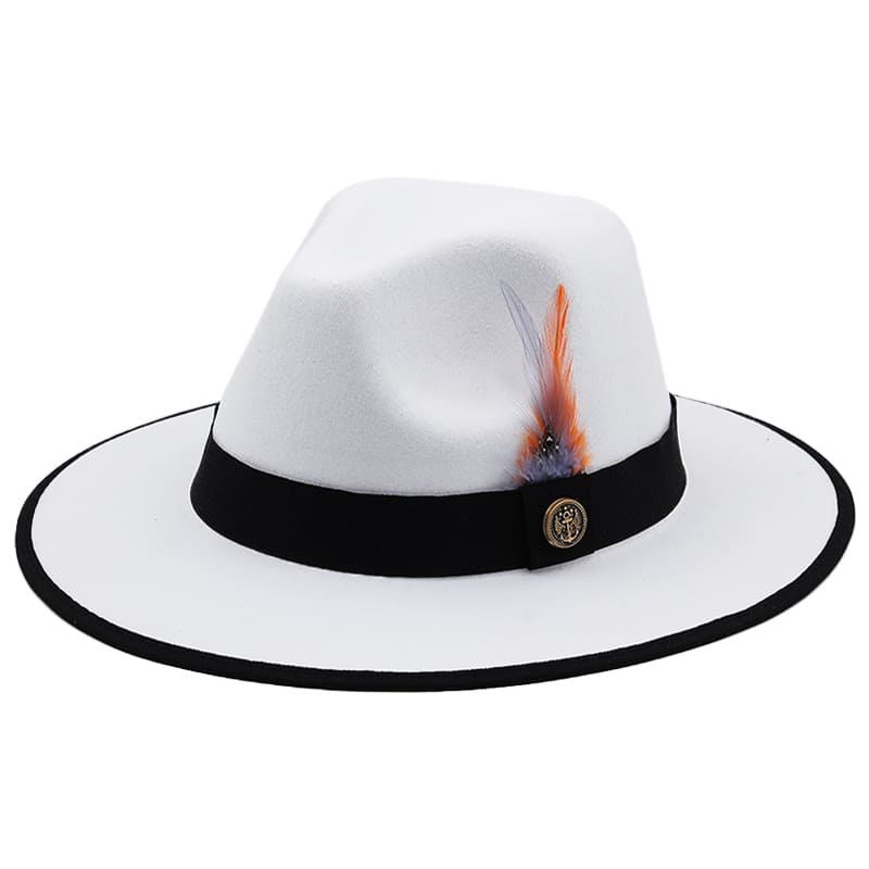 Royal Feather Fedora Hat - Feather Detail Cotton Fedora Versatile Smart Casual And Formal
