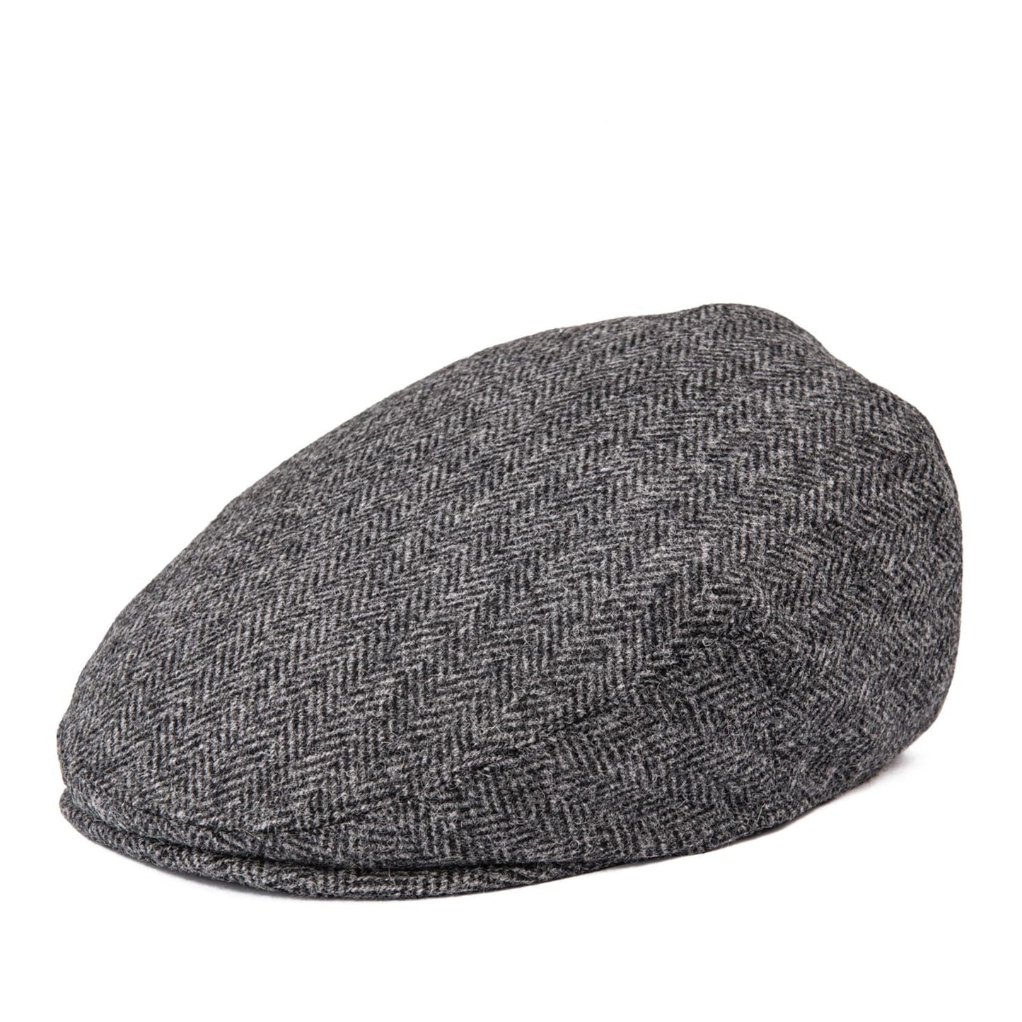 Royal Herringbone Wool Flat Cap – Classic Tweed Newsboy Style
