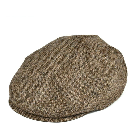 Royal Herringbone Wool Flat Cap – Classic Tweed Newsboy Style