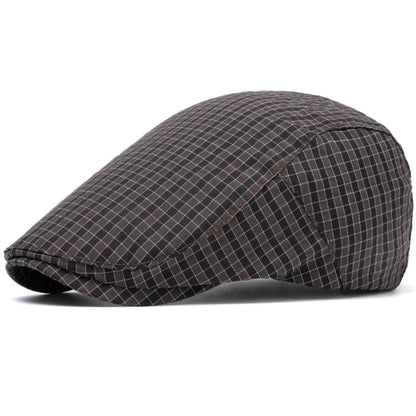 Whitby Plaid Beret in Coffee