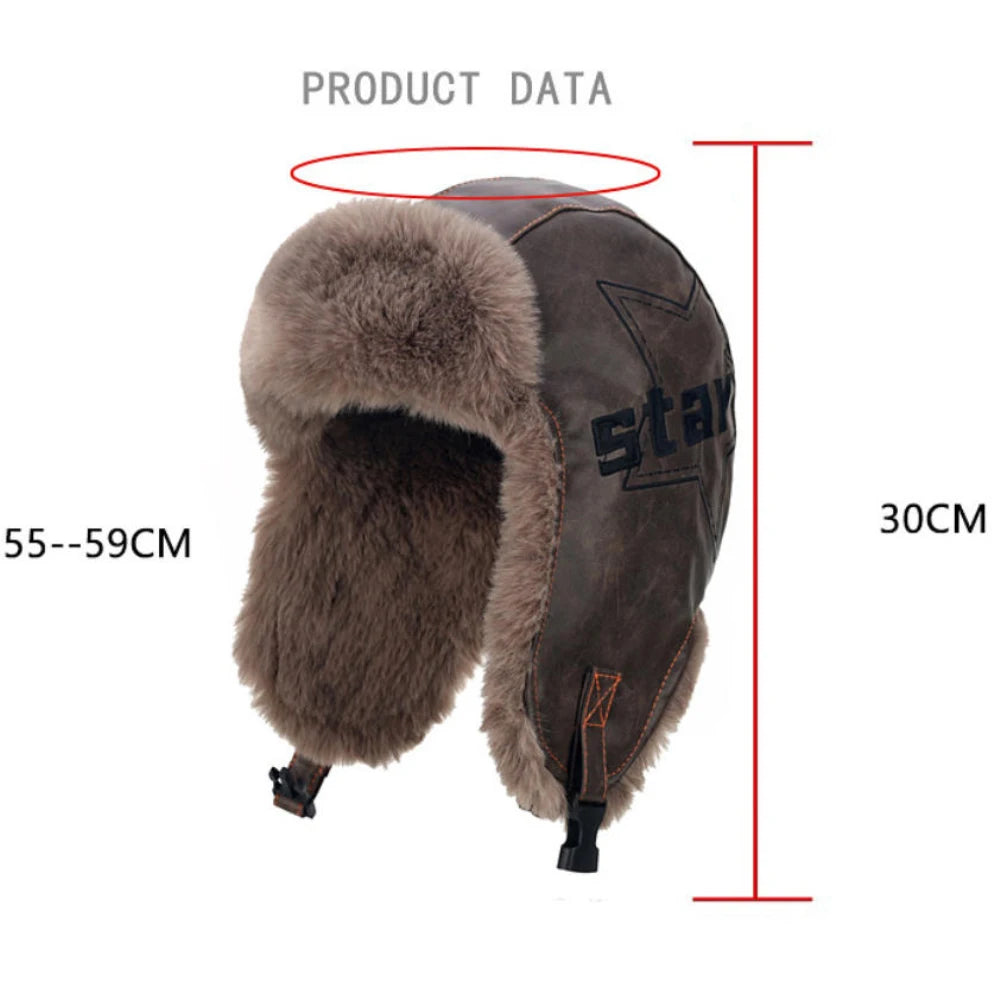 Barents Faux Leather Trapper Hat