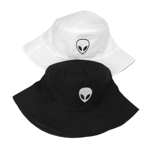 Street Embroidered Bucket Hat – Foldable Cotton-Blend Hat