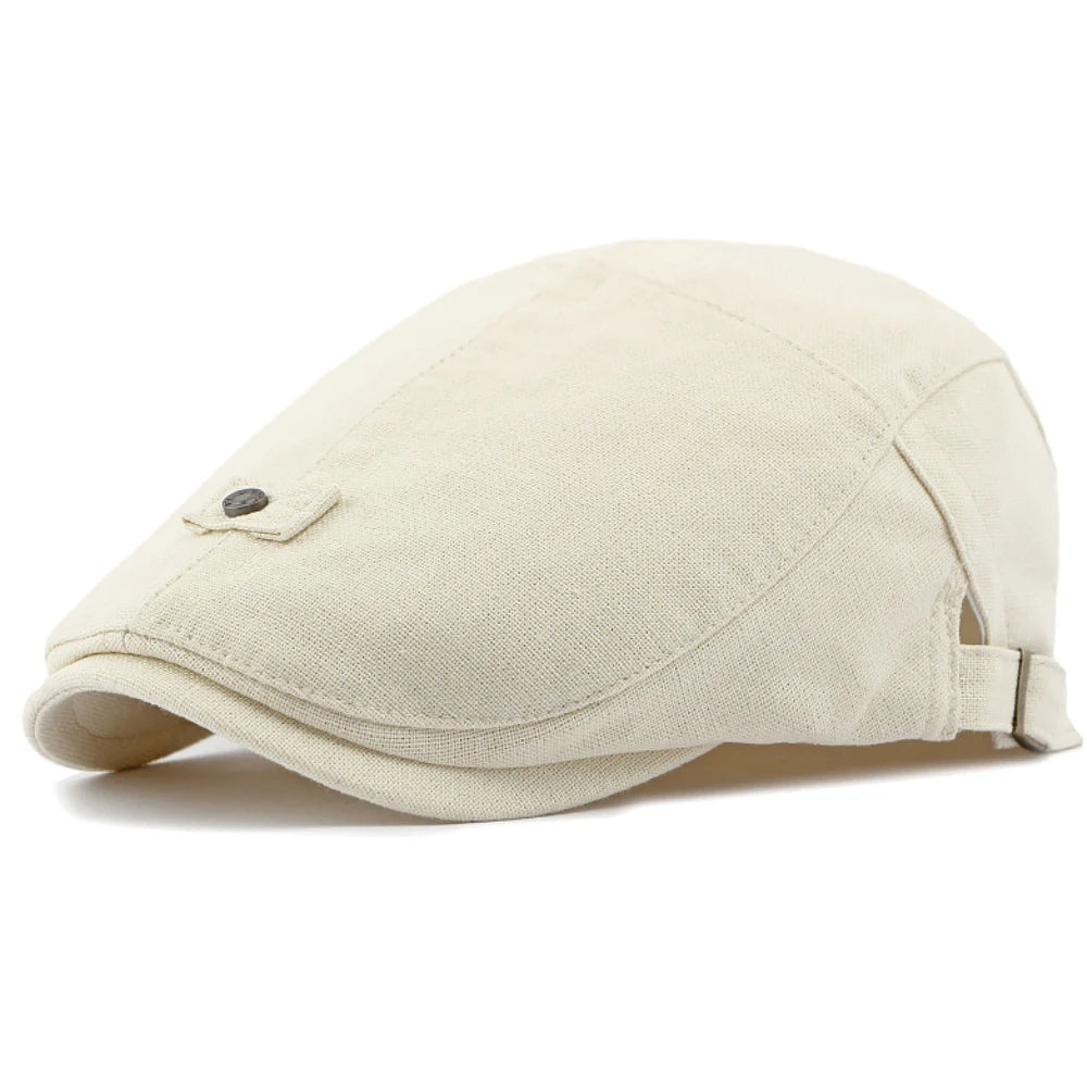 Oxford Linen Beret in Beige