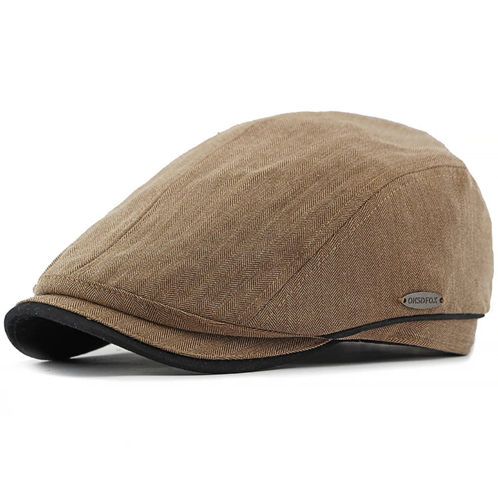 Tenby 6-Panel Artist Beret in Dark Khaki