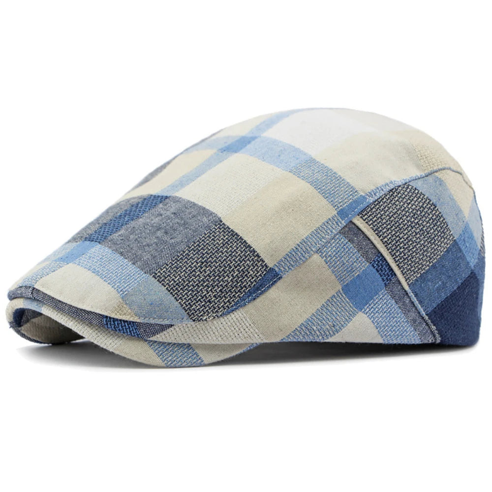 Salisbury Plaid Artist Beret in Blue