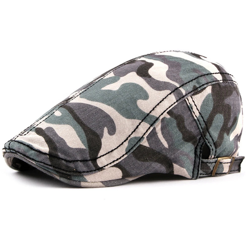 Hereford Print Artist Beret in Grey Blue