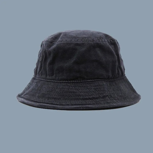 Big Head Wide Brim Bucket Hat – Pure Cotton Sun Hat