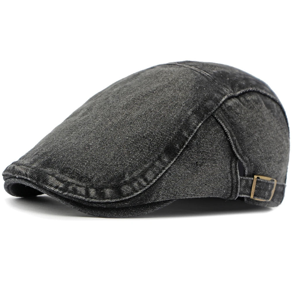 Falmouth Cotton Sun Beret in Black