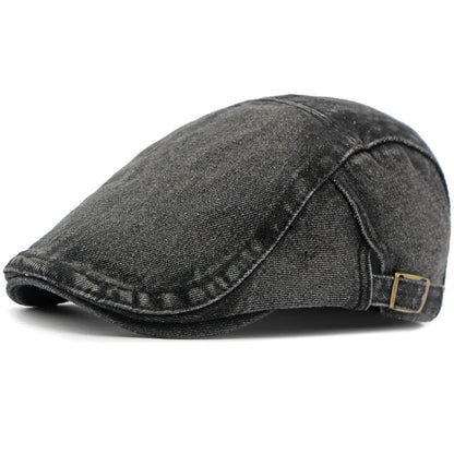 Falmouth Cotton Sun Beret in Black