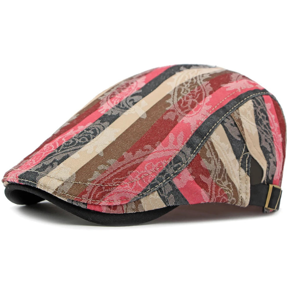 Poole Striped Sun Beret in Pink
