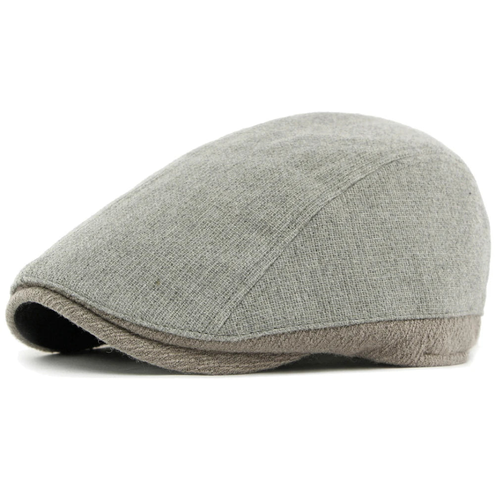 Annecy Fleece-Lined Wool Beret in Light Grey