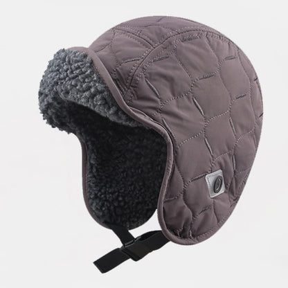 Chukotka Fleece-Lined Bomber Trapper Hat in Dark Grey