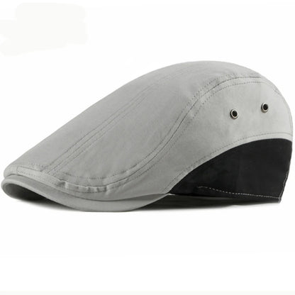 Bolton Patchwork Beret in Beige Grey