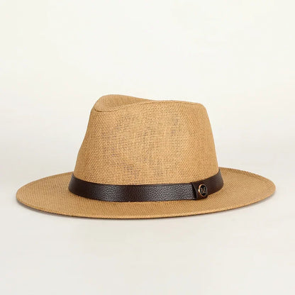 Ashcombe Woven Panama-Style Fedora in M-Khaki