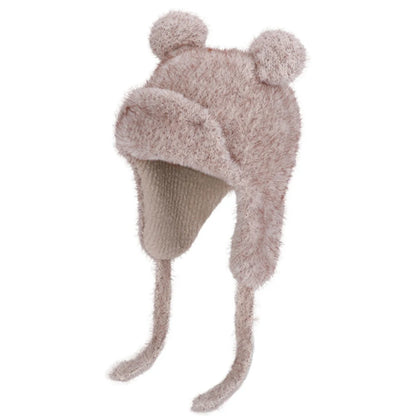Little Bear Ears Beanie in Light Coffee