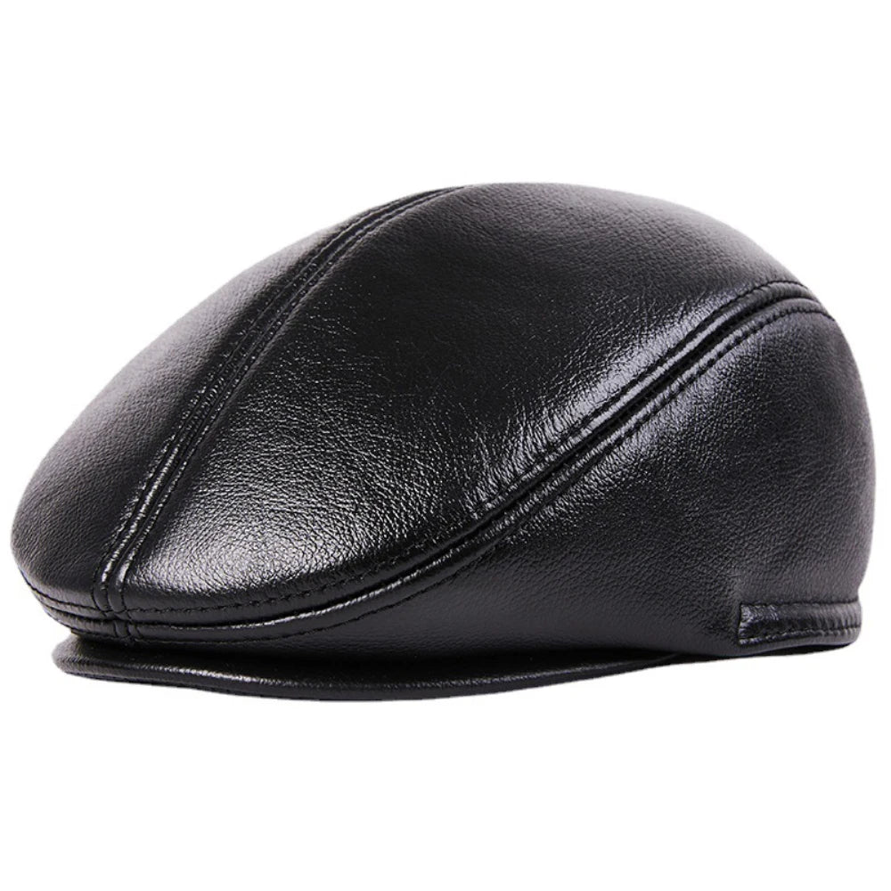 Sterling Leather Beret in Black