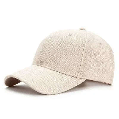 Wexford Big & Tall Linen Flat Cap in Beige-