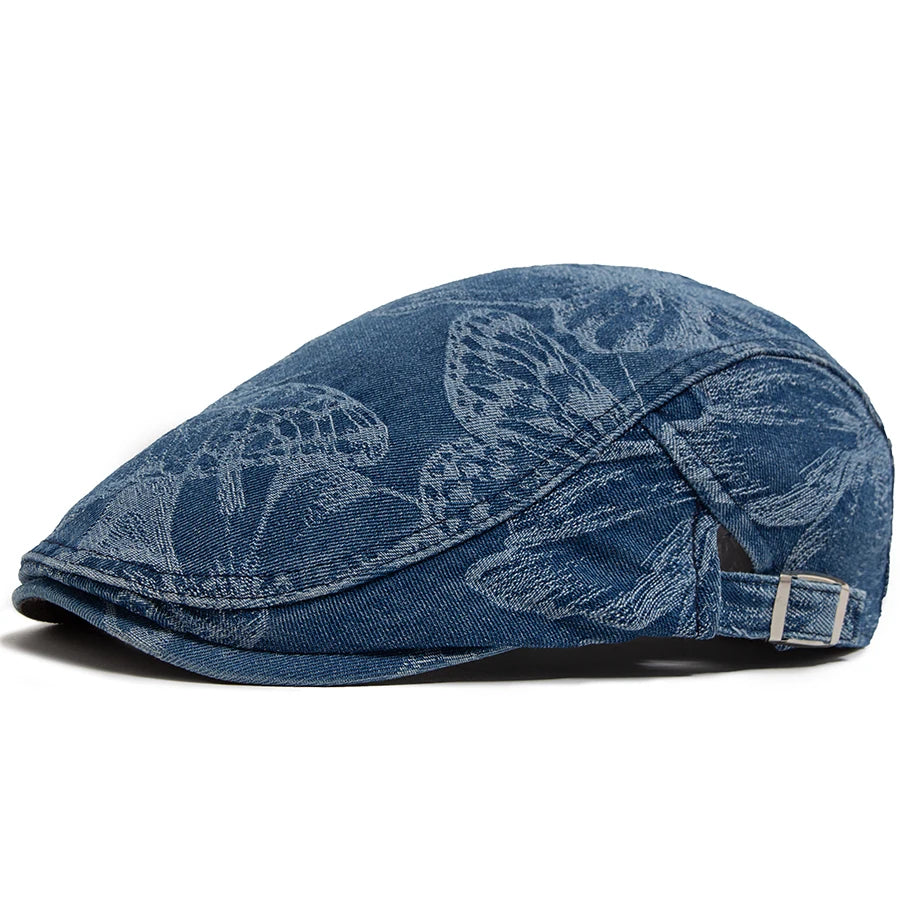 Floral Print Cotton Ivy Cap | Single Layer Flat Hat | Urban Caps NZ