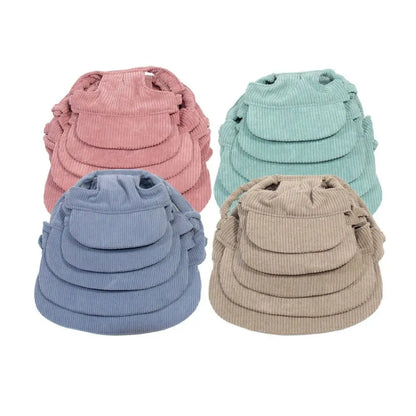 Corduroy dog baseball cap with ear holes in pink