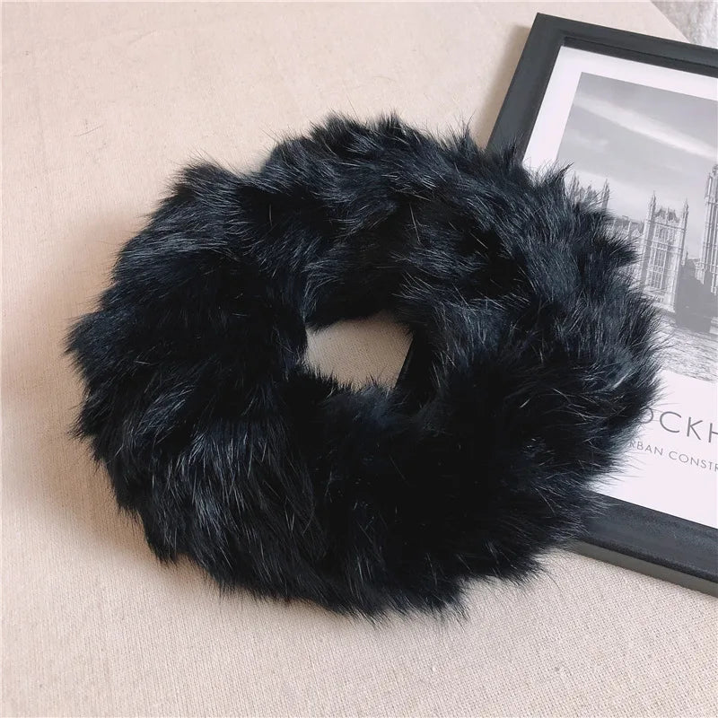 Plush Rabbit Fur Headband | Winter Warm Hairband | Urban Caps NZ
