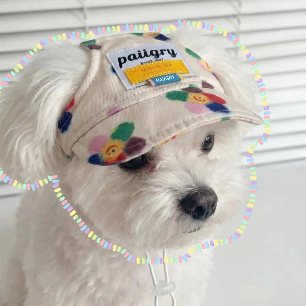 Dog sun visor cap in pink