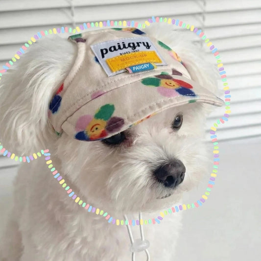 Dog sun visor cap in pink