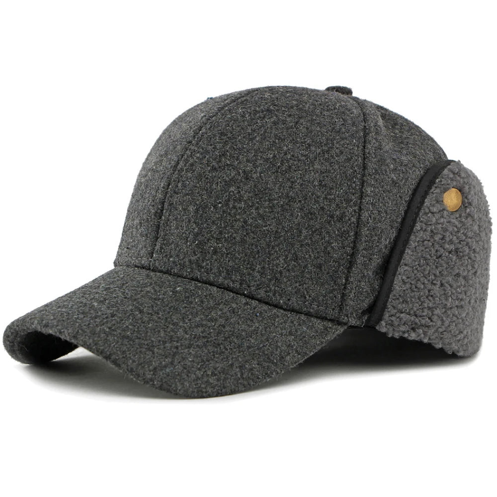 Wandsworth Fleece-Lined Baseball Cap in Dark Grey
