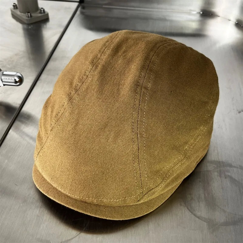 Torino XL Cotton Flat Cap – Extra Large Newsboy Cap for Men & Women (55–65cm)