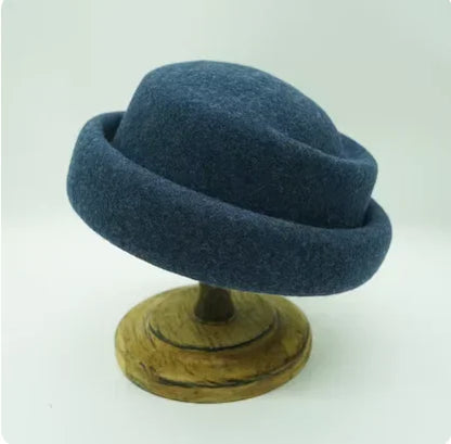 Provence Wool Beret in Mixed Blue