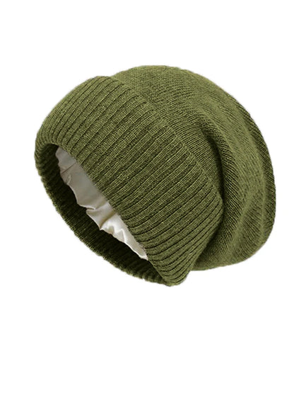 The Cashmere Cloud | 100% Wool Satin-Lined Slouchy Beanie | Urban Caps NZ