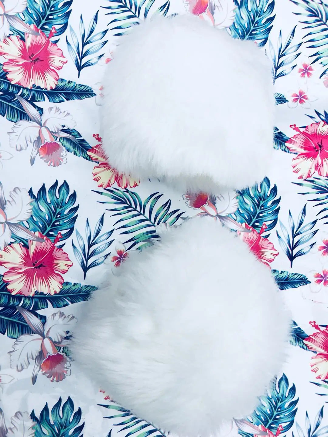 Belmont Faux Fur Wrist Warmers in White