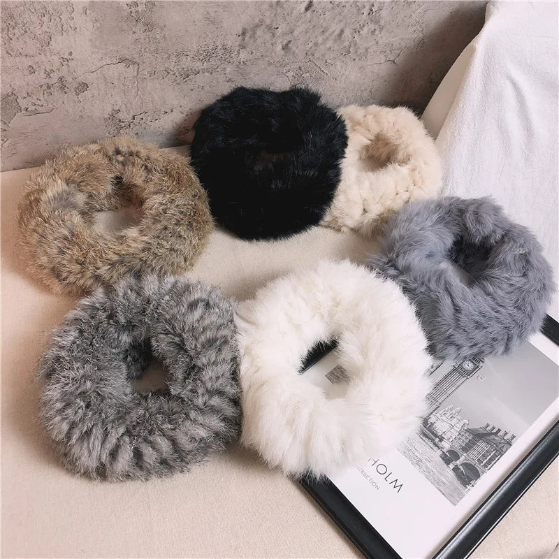 Plush Rabbit Fur Headband | Winter Warm Hairband | Urban Caps NZ