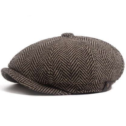 Retro Herringbone Newsboy Cap | Warm British Cap | Urban Caps NZ