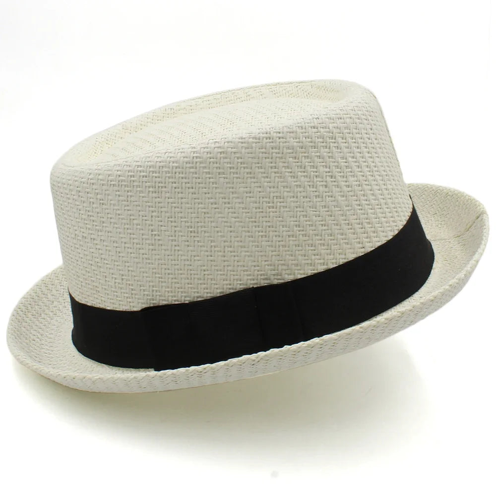 Newport Straw Pork Pie Hat in Ivory