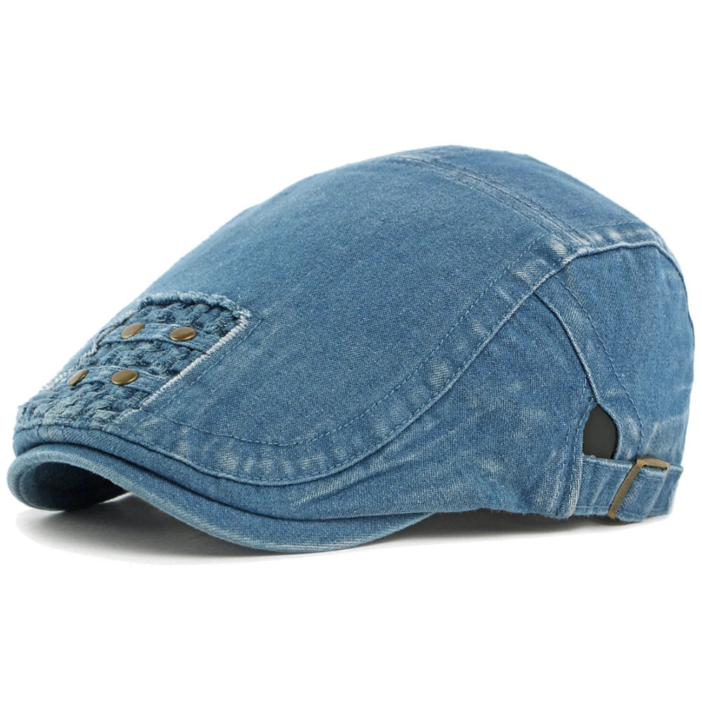 Winchester Geometric Artist Beret in Middle Blue