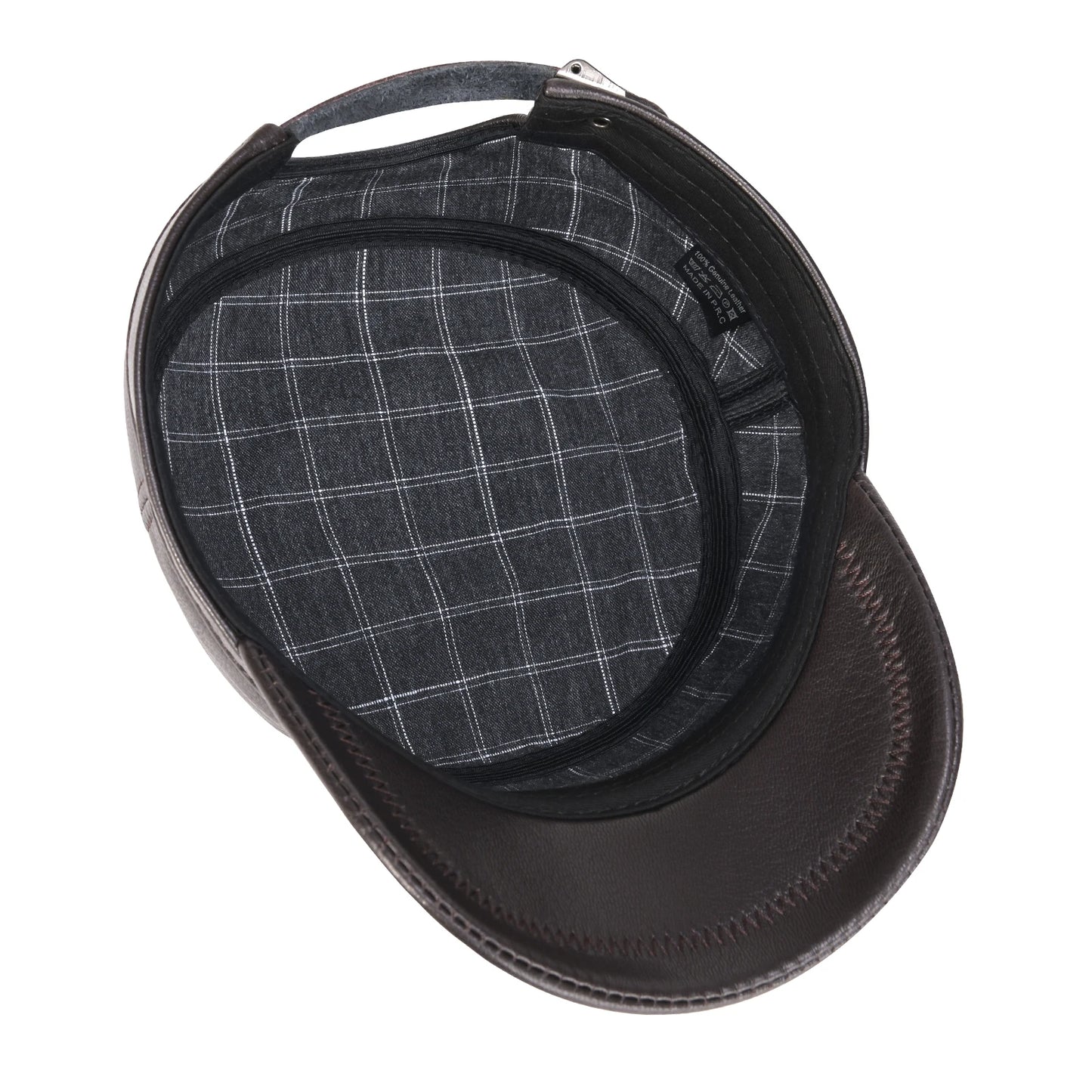 The Wellington | Men's Leather Cadet Flat Top Cap | Urban Caps NZ