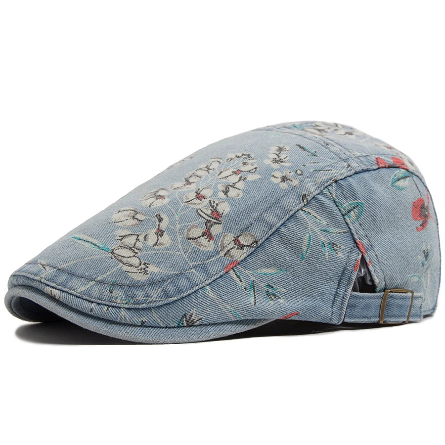 Floral Print Ivy Cap | Country Garden Flat Cap | Urban Caps NZ