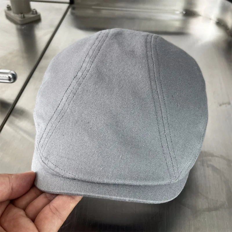 Torino XL Cotton Flat Cap – Extra Large Newsboy Cap for Men & Women (55–65cm)
