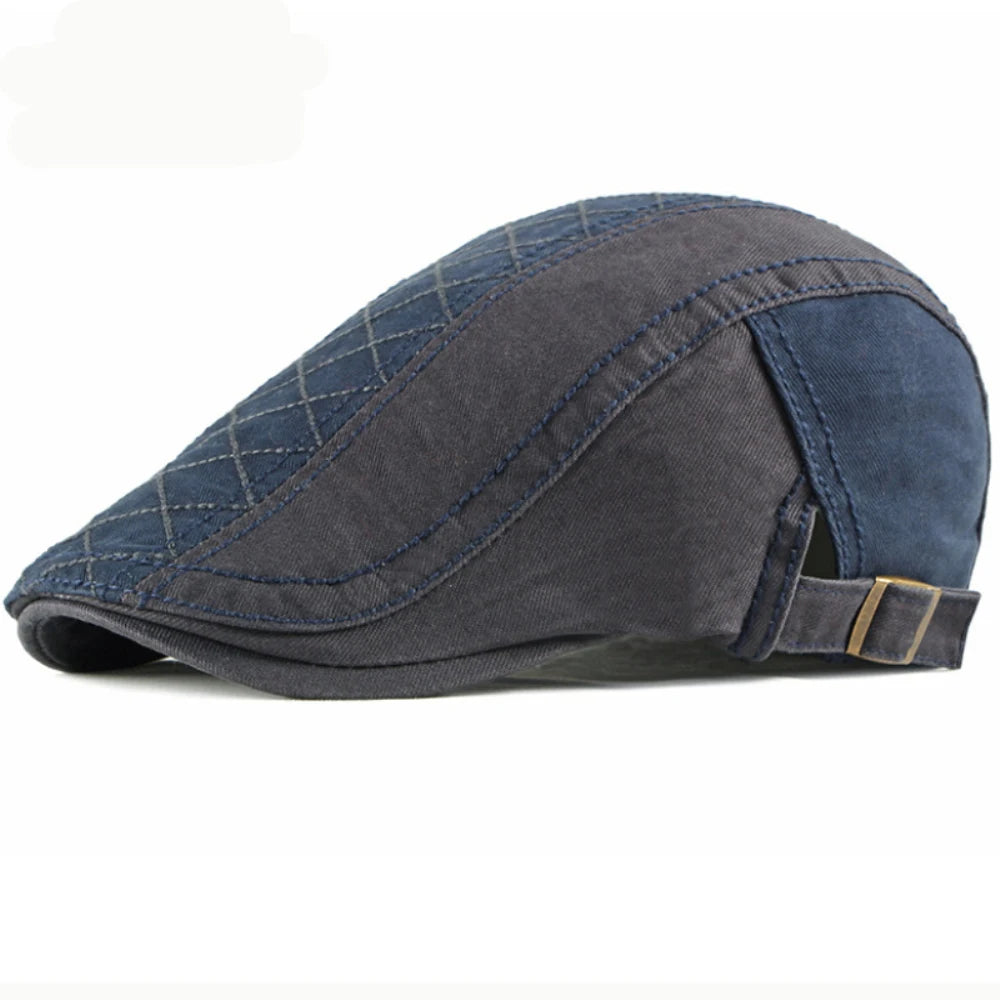 Perugia Patchwork Artist Beret in Navy Blue