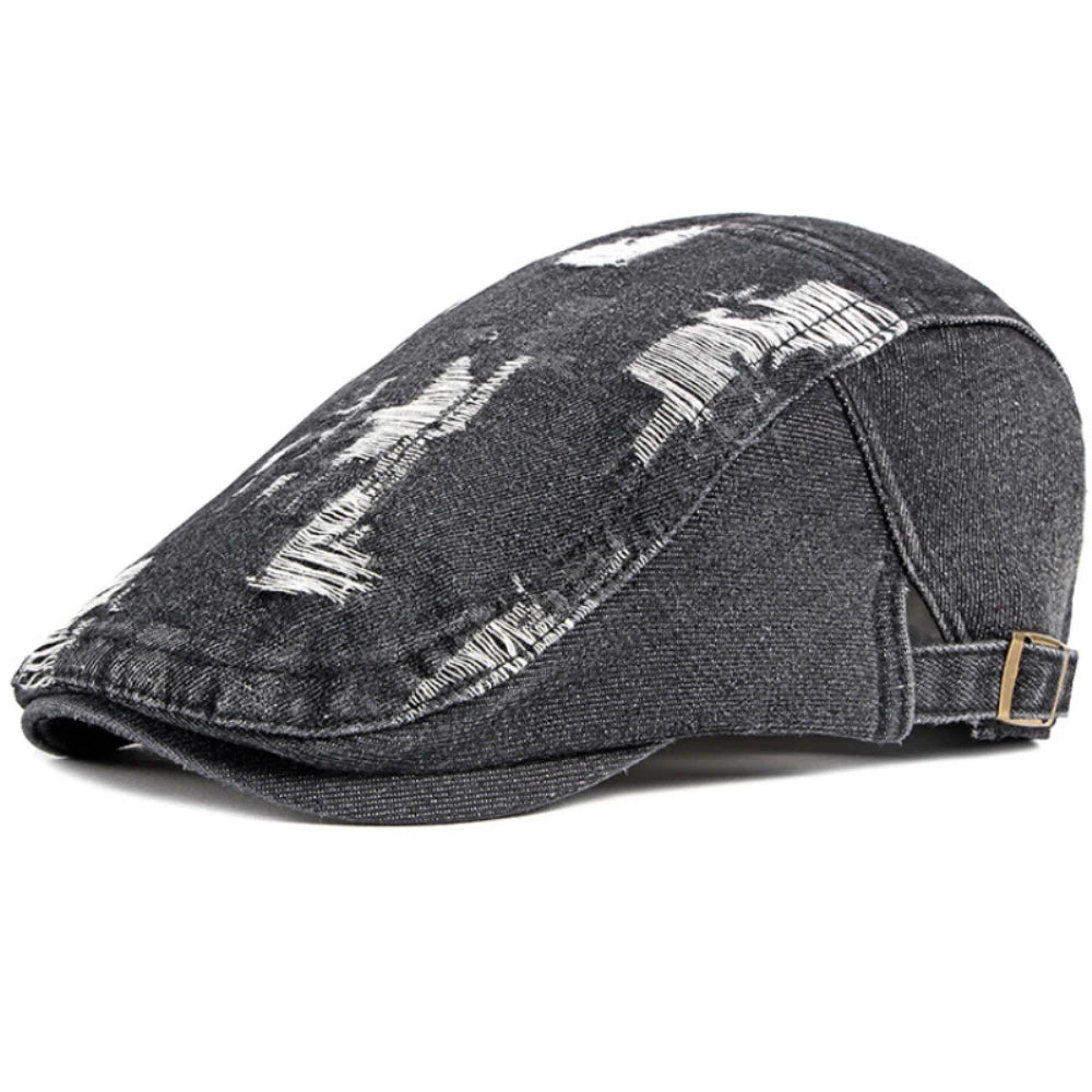 Denbigh Denim-Style Beret in Black