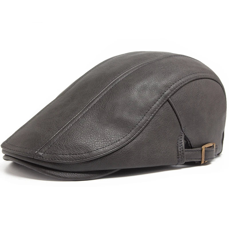 Faux Leather Ivy Cap | English Gentleman's Flat Cap | Urban Caps NZ